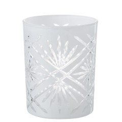 CANDLE HOLDER GLASS STAR WHITE - CANDLE HOLDERS, CANDLES